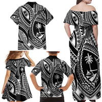 Hafa Adai Guam Inspired Tattoo Family Matching Off Shoulder Maxi Dress and Hawaiian Shirt LT9 - Polynesian Pride
