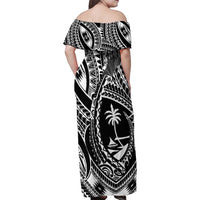 Hafa Adai Guam Inspired Tattoo Family Matching Off Shoulder Maxi Dress and Hawaiian Shirt LT9 - Polynesian Pride