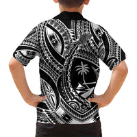 Hafa Adai Guam Inspired Tattoo Family Matching Off Shoulder Short Dress and Hawaiian Shirt LT9 - Polynesian Pride