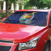 Hafa Adai Guam Seal Latte Stones Artwork Auto Sun Shade - Polynesian Pride