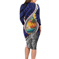 Hafa Adai Guam Seal Latte Stones Artwork Family Matching Long Sleeve Bodycon Dress and Hawaiian Shirt LT9 - Polynesian Pride