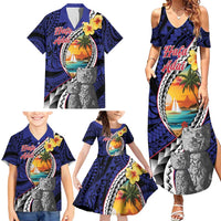 Hafa Adai Guam Seal Latte Stones Artwork Family Matching Summer Maxi Dress and Hawaiian Shirt LT9 - Polynesian Pride