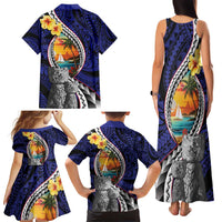 Hafa Adai Guam Seal Latte Stones Artwork Family Matching Tank Maxi Dress and Hawaiian Shirt LT9 - Polynesian Pride