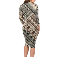 Niho Taniwha Kowhaiwhai Family Matching Long Sleeve Bodycon Dress and Hawaiian Shirt LT9 - Polynesian Pride