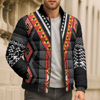 Niho Taniwha Taniko Motif Bomber Puffer Jacket - Polynesian Pride