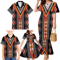 Niho Taniwha Taniko Motif Family Matching Mermaid Dress and Hawaiian Shirt LT9 - Polynesian Pride