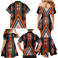 Niho Taniwha Taniko Motif Family Matching Mermaid Dress and Hawaiian Shirt LT9 - Polynesian Pride