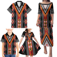 Niho Taniwha Taniko Motif Family Matching Puletasi and Hawaiian Shirt LT9 - Polynesian Pride