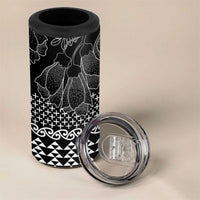 Black Taniko Kowhaiwhai Tukutuku Motif 4 in 1 Can Cooler Tumbler LT9 - Polynesian Pride
