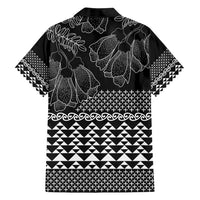 Black Taniko Kowhaiwhai Tukutuku Motif Family Matching Long Sleeve Bodycon Dress and Hawaiian Shirt LT9 - Polynesian Pride