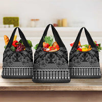 Black Taniko Kowhaiwhai Tukutuku Motif Grocery Bag