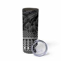 Black Taniko Kowhaiwhai Tukutuku Motif Skinny Tumbler LT9 - Polynesian Pride