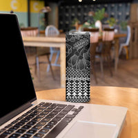 Black Taniko Kowhaiwhai Tukutuku Motif Skinny Tumbler LT9 - Polynesian Pride