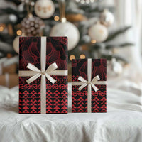 Red Taniko Kowhaiwhai Tukutuku Motif Wrapping Paper - Polynesian Pride