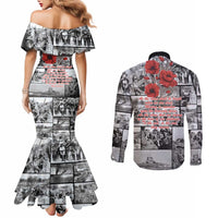 ANZAC Day Gallipoli Campaign Couples Matching Mermaid Dress and Long Sleeve Button Shirt To The End They Remain LT9 - Polynesian Pride
