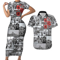 ANZAC Day Gallipoli Campaign Couples Matching Short Sleeve Bodycon Dress and Hawaiian Shirt To The End They Remain LT9 Black - Polynesian Pride
