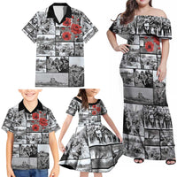 ANZAC Day Gallipoli Campaign Family Matching Off Shoulder Maxi Dress and Hawaiian Shirt To The End They Remain LT9 - Polynesian Pride