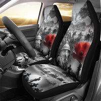 Black ANZAC Day The Battle of Lone Pine Car Seat Cover Kiwi-Kangaroo Soldier Lest We Forget LT9 - Polynesian Pride