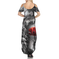 Black ANZAC Day The Battle of Lone Pine Family Matching Summer Maxi Dress and Hawaiian Shirt Kiwi-Kangaroo Soldier Lest We Forget LT9 - Polynesian Pride