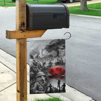 Black ANZAC Day The Battle of Lone Pine Garden Flag Kiwi-Kangaroo Soldier Lest We Forget LT9 - Polynesian Pride