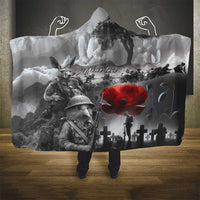 Black ANZAC Day The Battle of Lone Pine Hooded Blanket Kiwi-Kangaroo Soldier Lest We Forget LT9 - Polynesian Pride