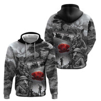 Black ANZAC Day The Battle of Lone Pine Hoodie Kiwi-Kangaroo Soldier Lest We Forget LT9 - Polynesian Pride
