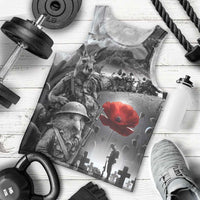 Black ANZAC Day The Battle of Lone Pine Men Tank Top Kiwi-Kangaroo Soldier Lest We Forget LT9 - Polynesian Pride