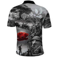 Black ANZAC Day The Battle of Lone Pine Polo Shirt Kiwi-Kangaroo Soldier Lest We Forget LT9 - Polynesian Pride
