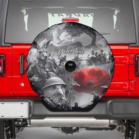Black ANZAC Day The Battle of Lone Pine Spare Tire Cover Kiwi-Kangaroo Soldier Lest We Forget LT9 - Polynesian Pride