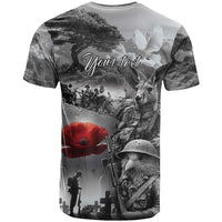 Black ANZAC Day The Battle of Lone Pine T Shirt Kiwi-Kangaroo Soldier Lest We Forget LT9 - Polynesian Pride