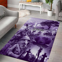 Purple ANZAC Day The Battle of Lone Pine Area Rug Kiwi-Kangaroo Soldier Lest We Forget LT9 - Polynesian Pride