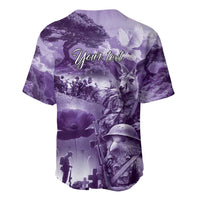 Purple ANZAC Day The Battle of Lone Pine Baseball Jersey Kiwi-Kangaroo Soldier Lest We Forget LT9 - Polynesian Pride