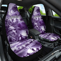 Purple ANZAC Day The Battle of Lone Pine Car Seat Cover Kiwi-Kangaroo Soldier Lest We Forget LT9 One Size Purple - Polynesian Pride