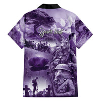Purple ANZAC Day The Battle of Lone Pine Family Matching Puletasi and Hawaiian Shirt Kiwi-Kangaroo Soldier Lest We Forget LT9 - Polynesian Pride