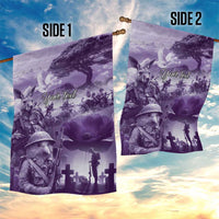 Purple ANZAC Day The Battle of Lone Pine Garden Flag Kiwi-Kangaroo Soldier Lest We Forget LT9 - Polynesian Pride