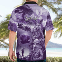 Purple ANZAC Day The Battle of Lone Pine Hawaiian Shirt Kiwi-Kangaroo Soldier Lest We Forget LT9 - Polynesian Pride