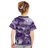 Purple ANZAC Day The Battle of Lone Pine Kid T Shirt Kiwi-Kangaroo Soldier Lest We Forget LT9 - Polynesian Pride
