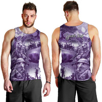 Purple ANZAC Day The Battle of Lone Pine Men Tank Top Kiwi-Kangaroo Soldier Lest We Forget LT9 - Polynesian Pride