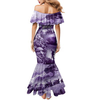 Purple ANZAC Day The Battle of Lone Pine Mermaid Dress Kiwi-Kangaroo Soldier Lest We Forget LT9 - Polynesian Pride