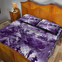 Purple ANZAC Day The Battle of Lone Pine Quilt Bed Set Kiwi-Kangaroo Soldier Lest We Forget LT9 - Polynesian Pride