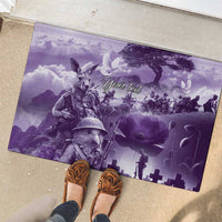 Purple ANZAC Day The Battle of Lone Pine Rubber Doormat Kiwi-Kangaroo Soldier Lest We Forget LT9 - Polynesian Pride