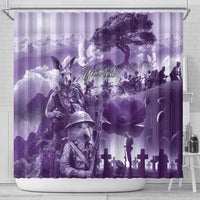 Purple ANZAC Day The Battle of Lone Pine Shower Curtain Kiwi-Kangaroo Soldier Lest We Forget LT9 - Polynesian Pride