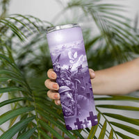 Purple ANZAC Day The Battle of Lone Pine Skinny Tumbler Kiwi-Kangaroo Soldier Lest We Forget LT9 - Polynesian Pride