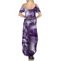 Purple ANZAC Day The Battle of Lone Pine Summer Maxi Dress Kiwi-Kangaroo Soldier Lest We Forget LT9 - Polynesian Pride