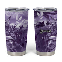 Purple ANZAC Day The Battle of Lone Pine Tumbler Cup Kiwi-Kangaroo Soldier Lest We Forget LT9 Purple - Polynesian Pride