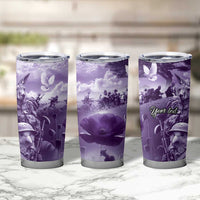 Purple ANZAC Day The Battle of Lone Pine Tumbler Cup Kiwi-Kangaroo Soldier Lest We Forget LT9 - Polynesian Pride
