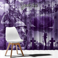 Purple ANZAC Day The Battle of Lone Pine Window Curtain Kiwi-Kangaroo Soldier Lest We Forget LT9 - Polynesian Pride