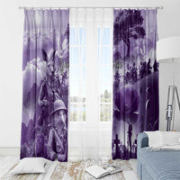 Purple ANZAC Day The Battle of Lone Pine Window Curtain Kiwi-Kangaroo Soldier Lest We Forget LT9 - Polynesian Pride