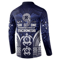 FSM Chuuk States Button Sweatshirt Micronesia Six 9 One Polynesian Tribal Pattern