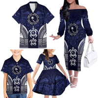 FSM Chuuk States Family Matching Off The Shoulder Long Sleeve Dress and Hawaiian Shirt Micronesia Six 9 One Polynesian Tribal Pattern LT9 - Polynesian Pride